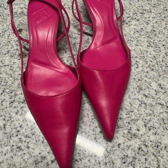 Zara Pink Stiletto Heels with Slingback Strap - Picture 1 of 7